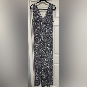 Elegant Black and White Patterned Jumpsuit